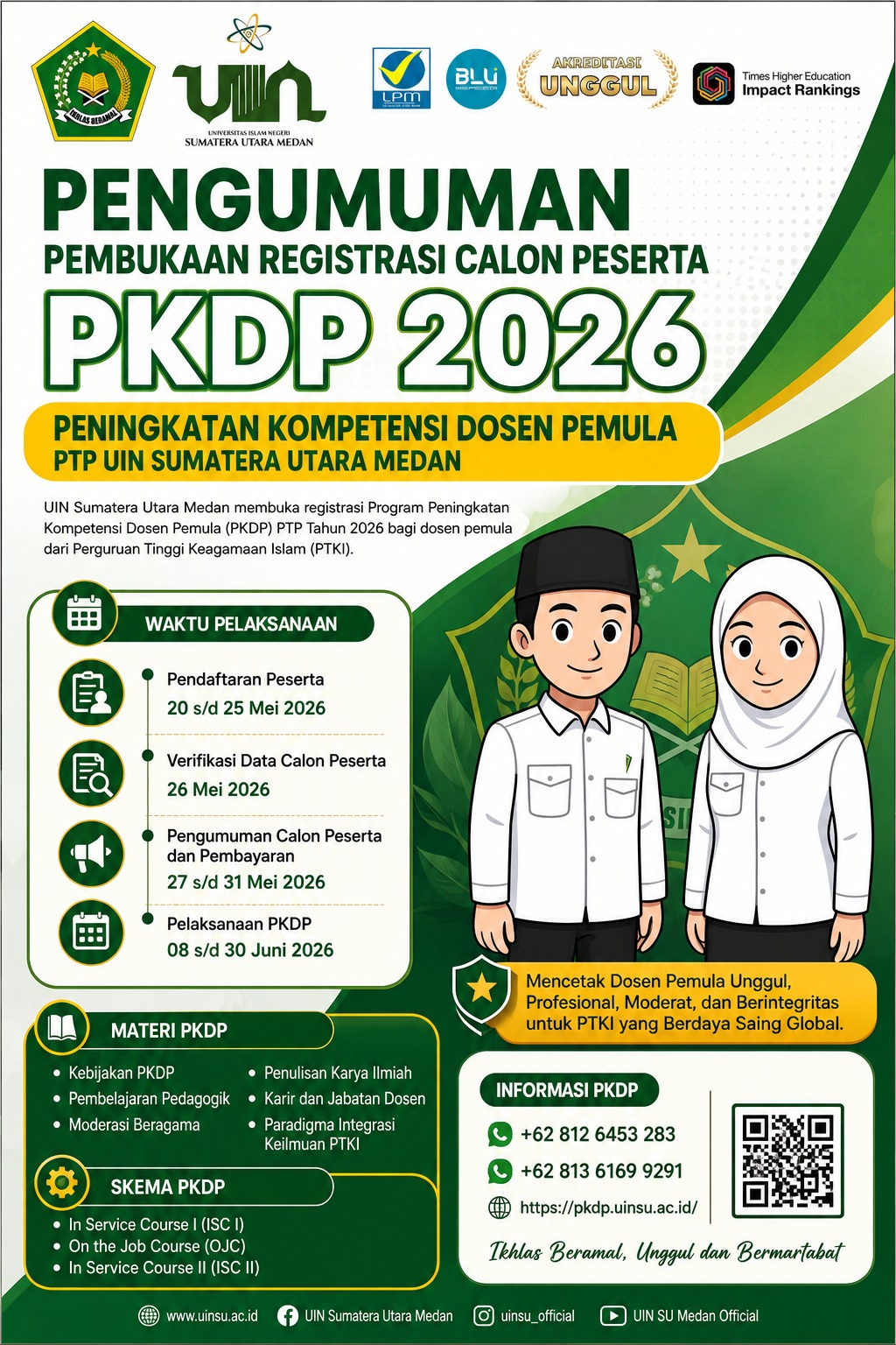 Pengumuman Pembukaan Registrasi Calon Peserta PKDP PTP UINSU Tahun 2026