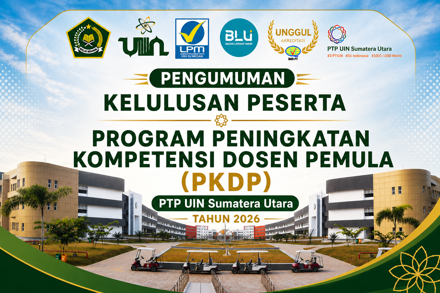 UIN Sumatera Utara Umumkan Kelulusan 229 Peserta PKDP Tahun 2026